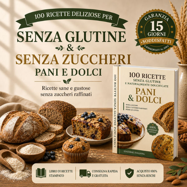 100 Ricette di Pane e Dolci Senza Glutine – Libro di Cucina Stampato